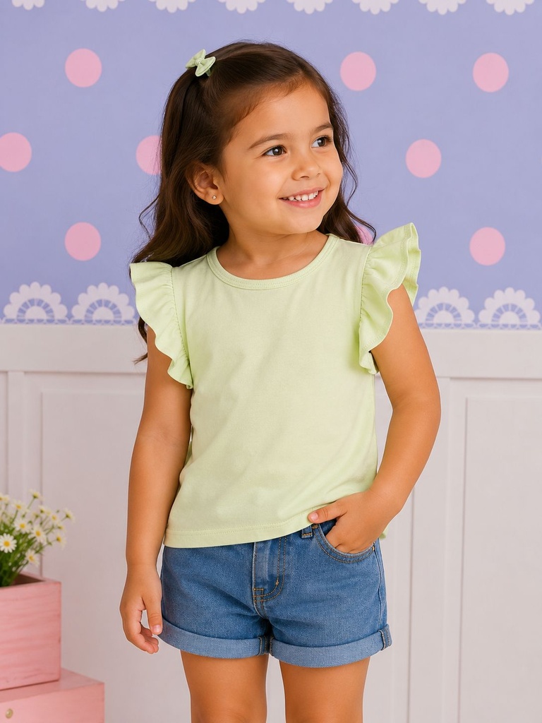 Blusa Rizada Verde Limón